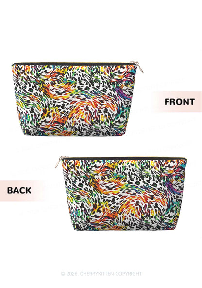 Rainbow Leopard Pride Y2K Makeup Bag Cherrykitten