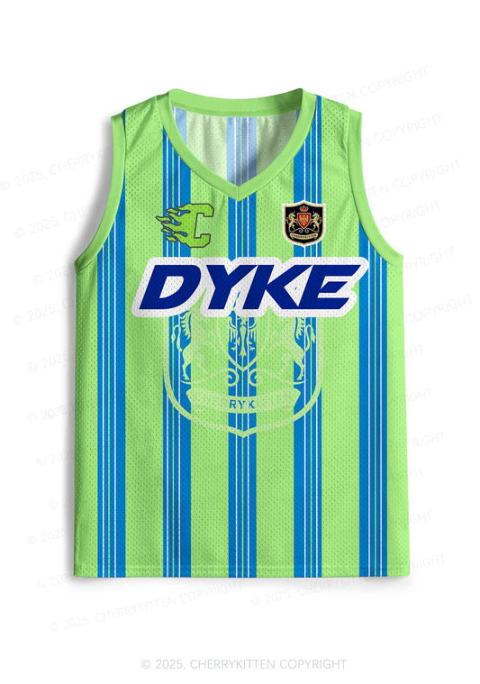 Custom Green DYKE Pride Y2K Sport Jersey Tank Cherrykitten
