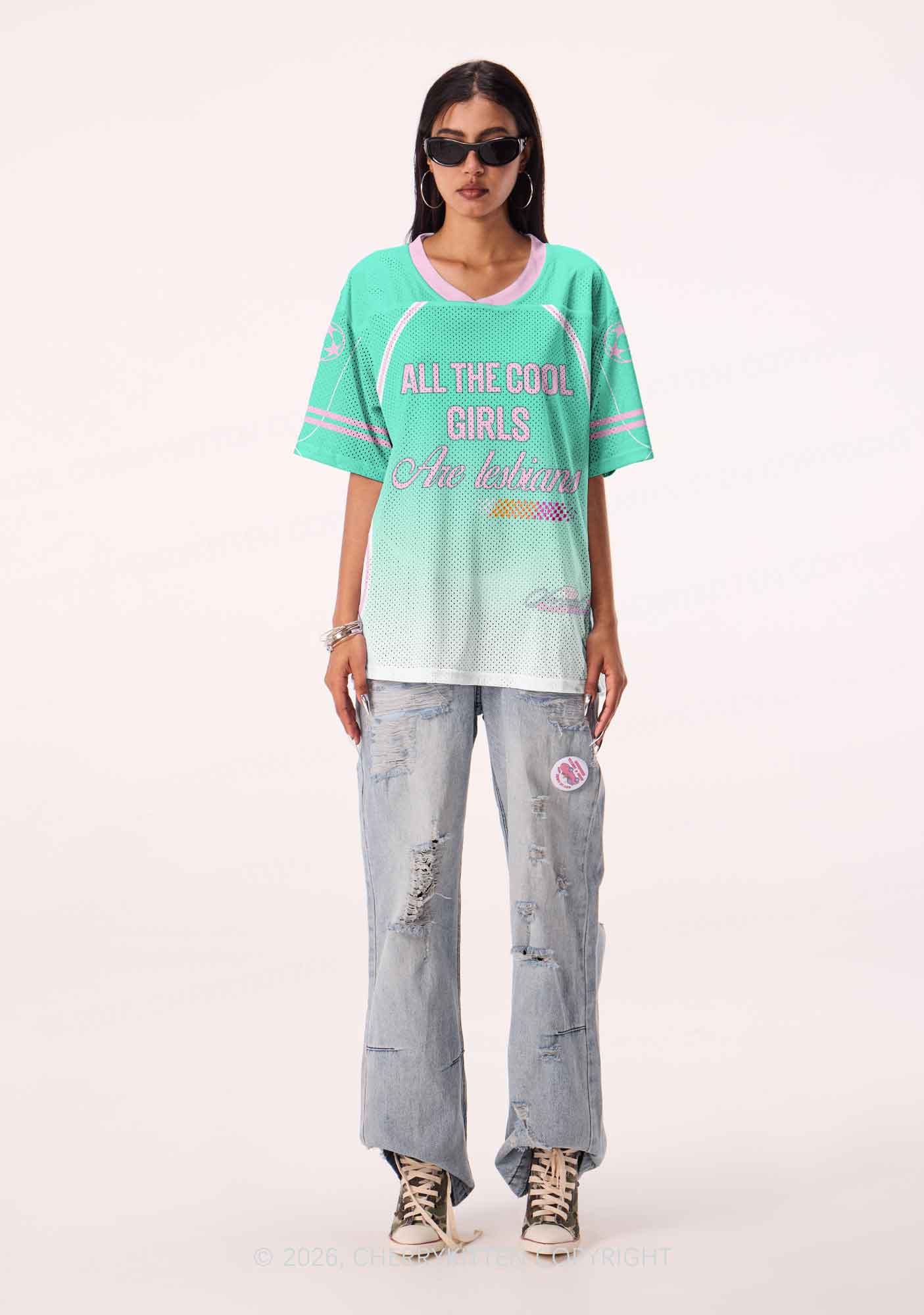 Cool Girls Are Lesbians Pride Y2K Sport Jersey Shirts Cherrykitten