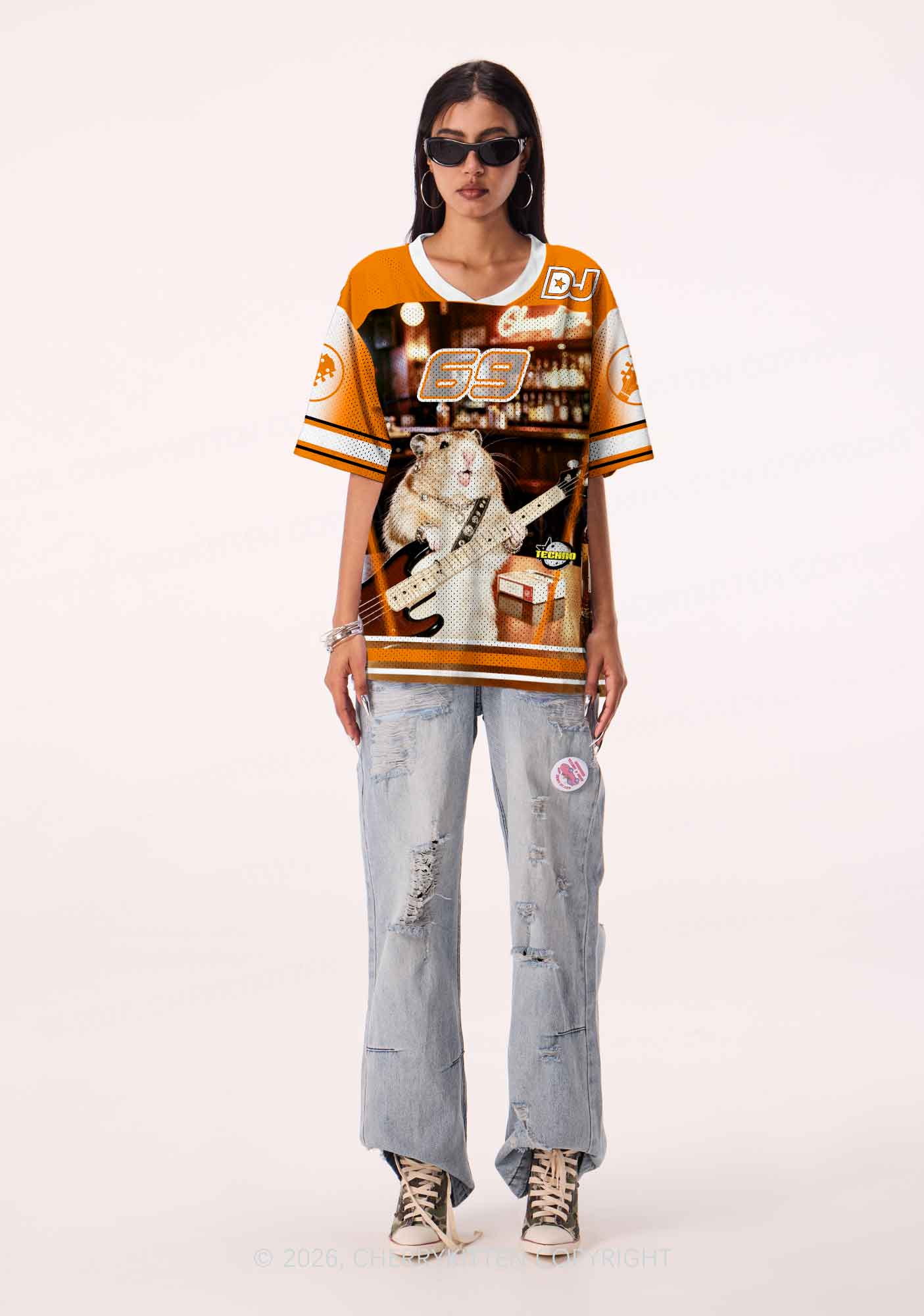 Hamster Bassist Techno Y2K Sport Jersey Shirts Cherrykitten