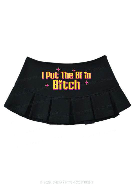 Put The Bi In Bxxch Pride Y2K Mini Pleated Skirts Cherrykitten