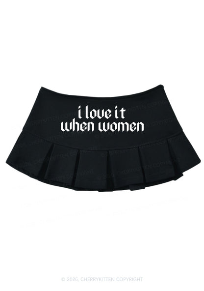 I Love It When Women Pride Y2K Mini Pleated Skirts Cherrykitten