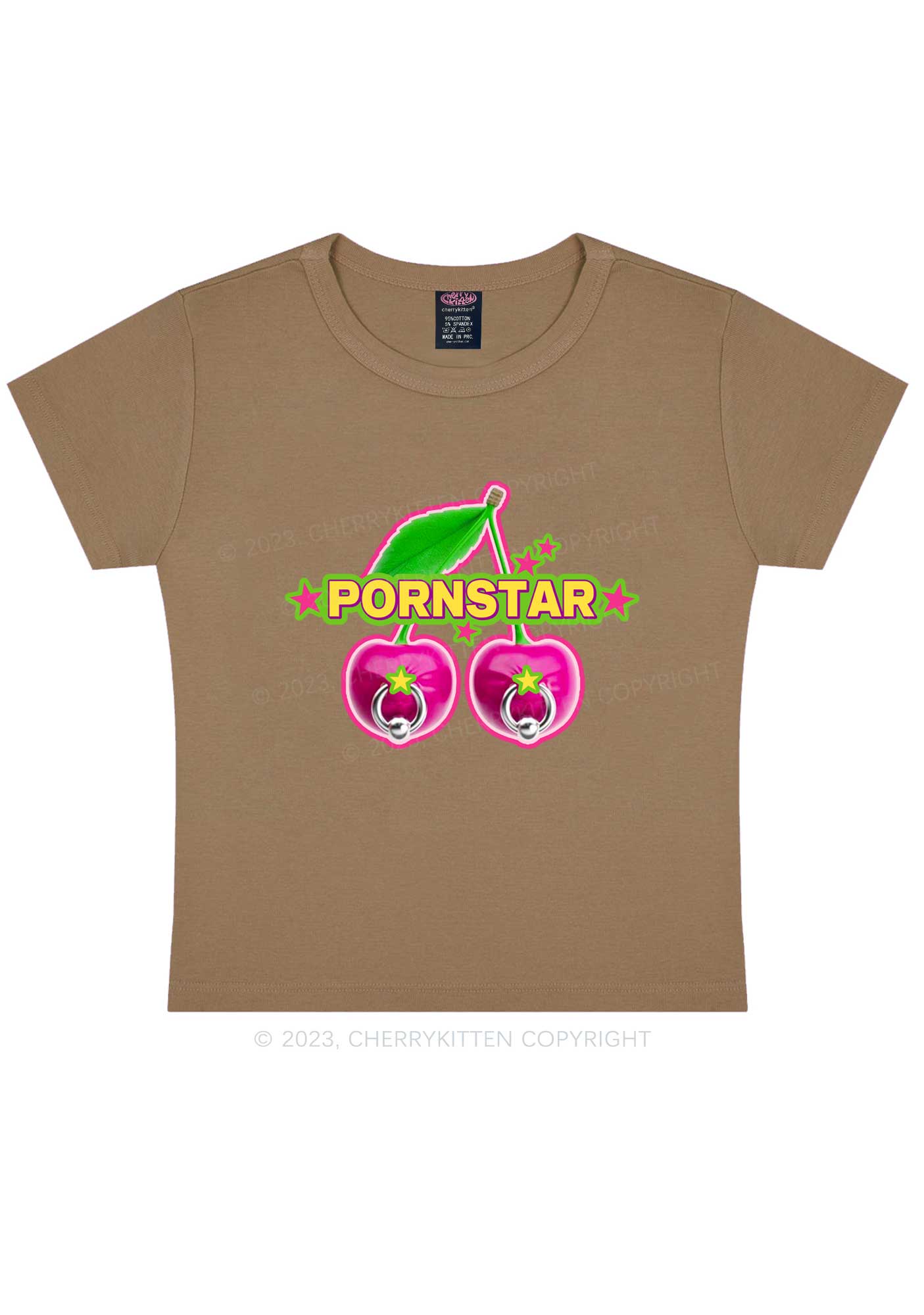 Pxrnstar Cherry Y2K Baby Tee Cherrykitten