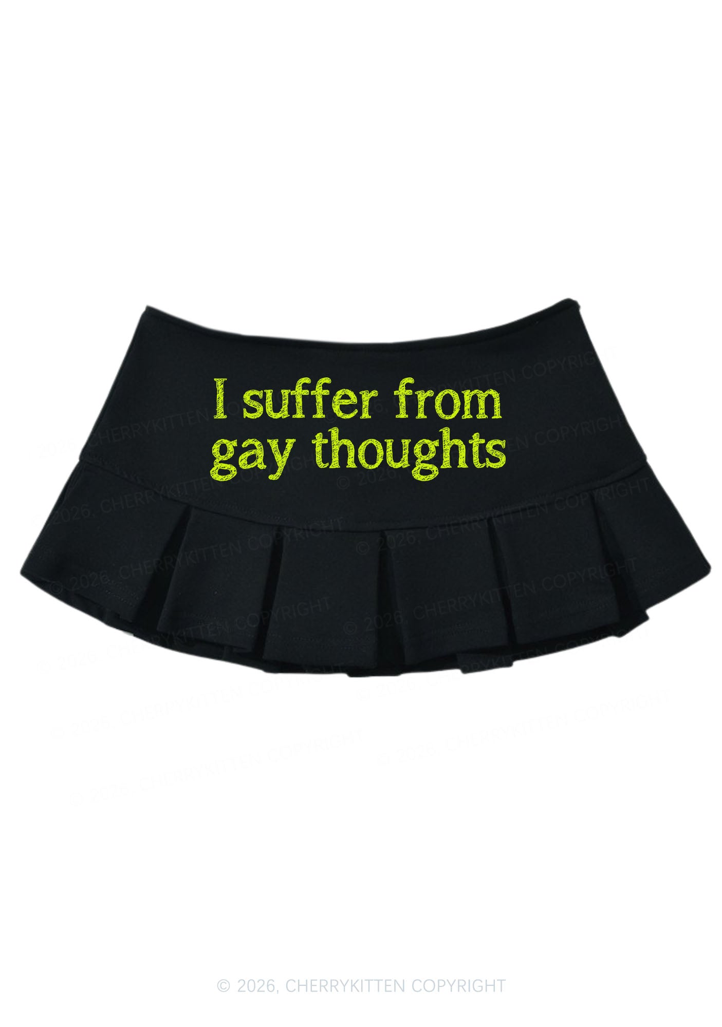 Suffer From Gay Thoughts Pride Y2K Mini Pleated Skirts Cherrykitten