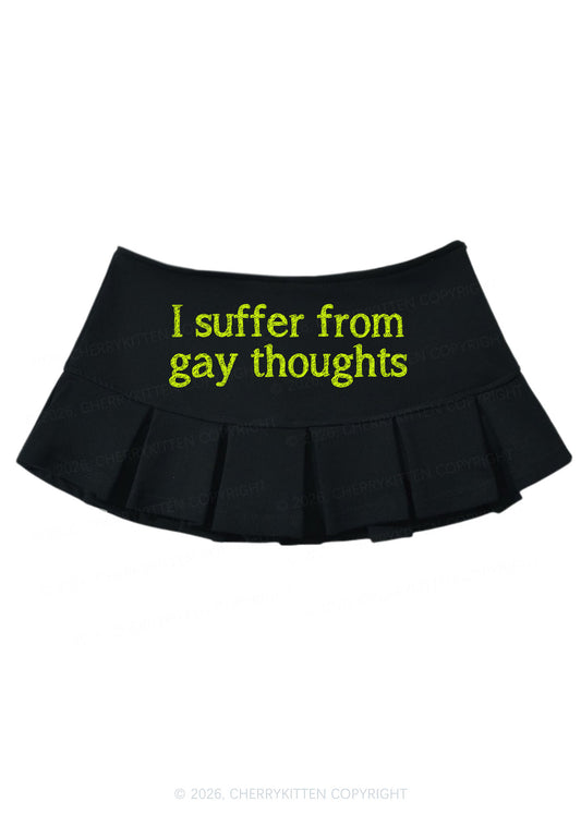 Suffer From Gay Thoughts Pride Y2K Mini Pleated Skirts Cherrykitten