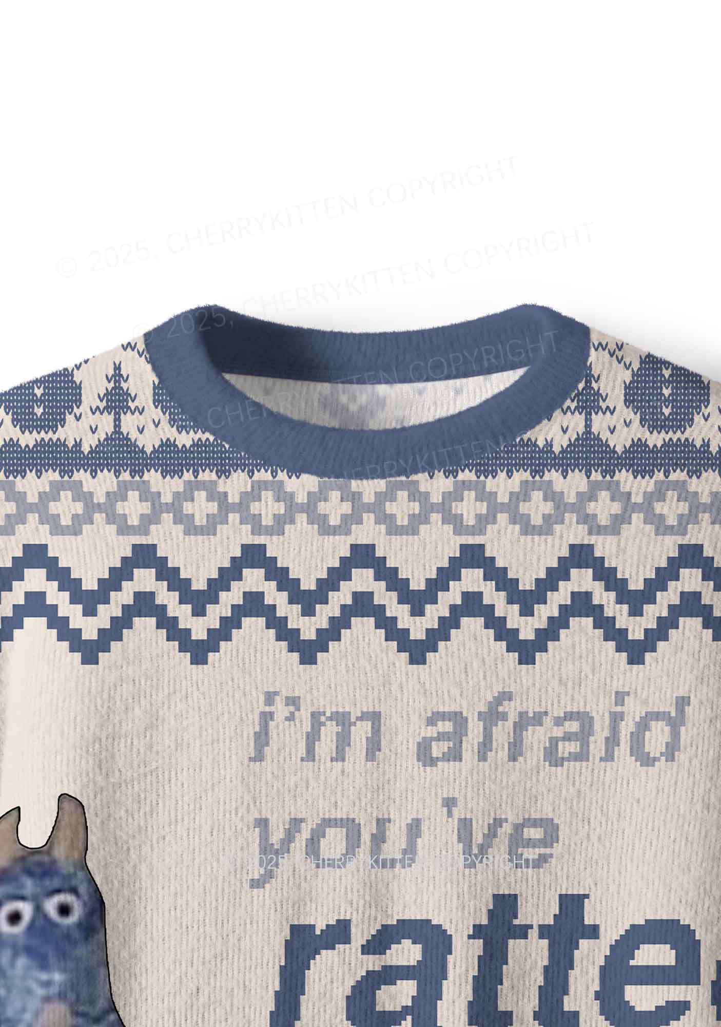 Ratted Last Tatouille Y2K Christmas Knit Sweatshirt Cherrykitten