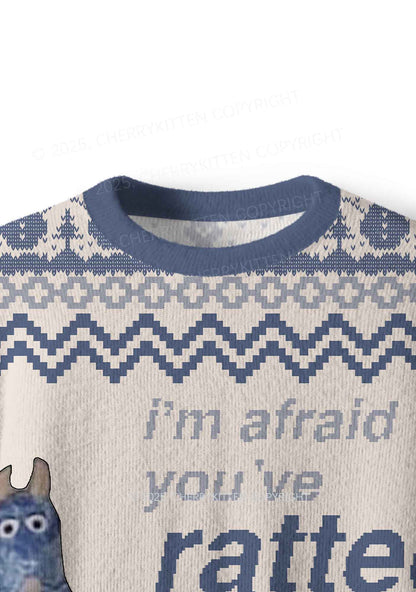 Ratted Last Tatouille Y2K Christmas Knit Sweatshirt Cherrykitten