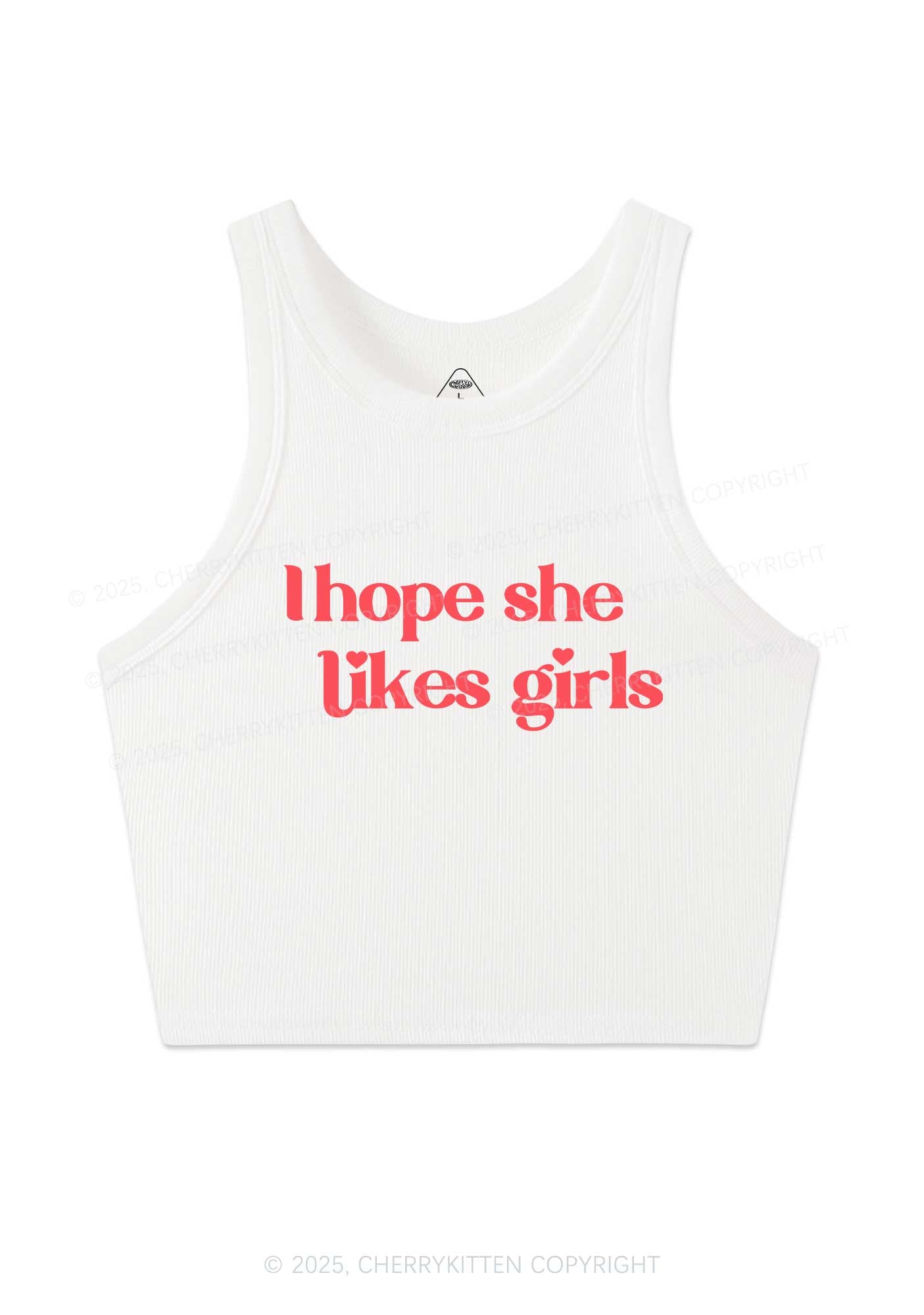 I Hope She Likes Girls Y2K Crop Tank Top Cherrykitten