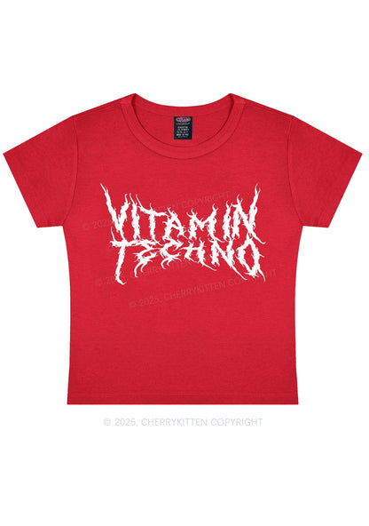 Vitamin Techno Y2K Baby Tee Cherrykitten