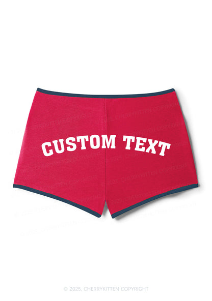 Custom Text Y2K Contrast Mini Shorts Cherrykitten