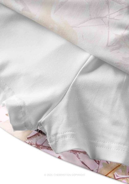 Pink Wood Deer Y2K Print Mini Skirt Cherrykitten