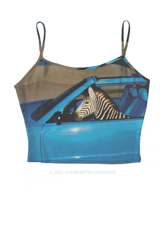 Zebra Driver Y2K Mesh Cami Tank Cherrykitten