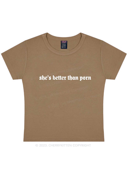 She's Better Than Pxrn Y2K Baby Tee Cherrykitten