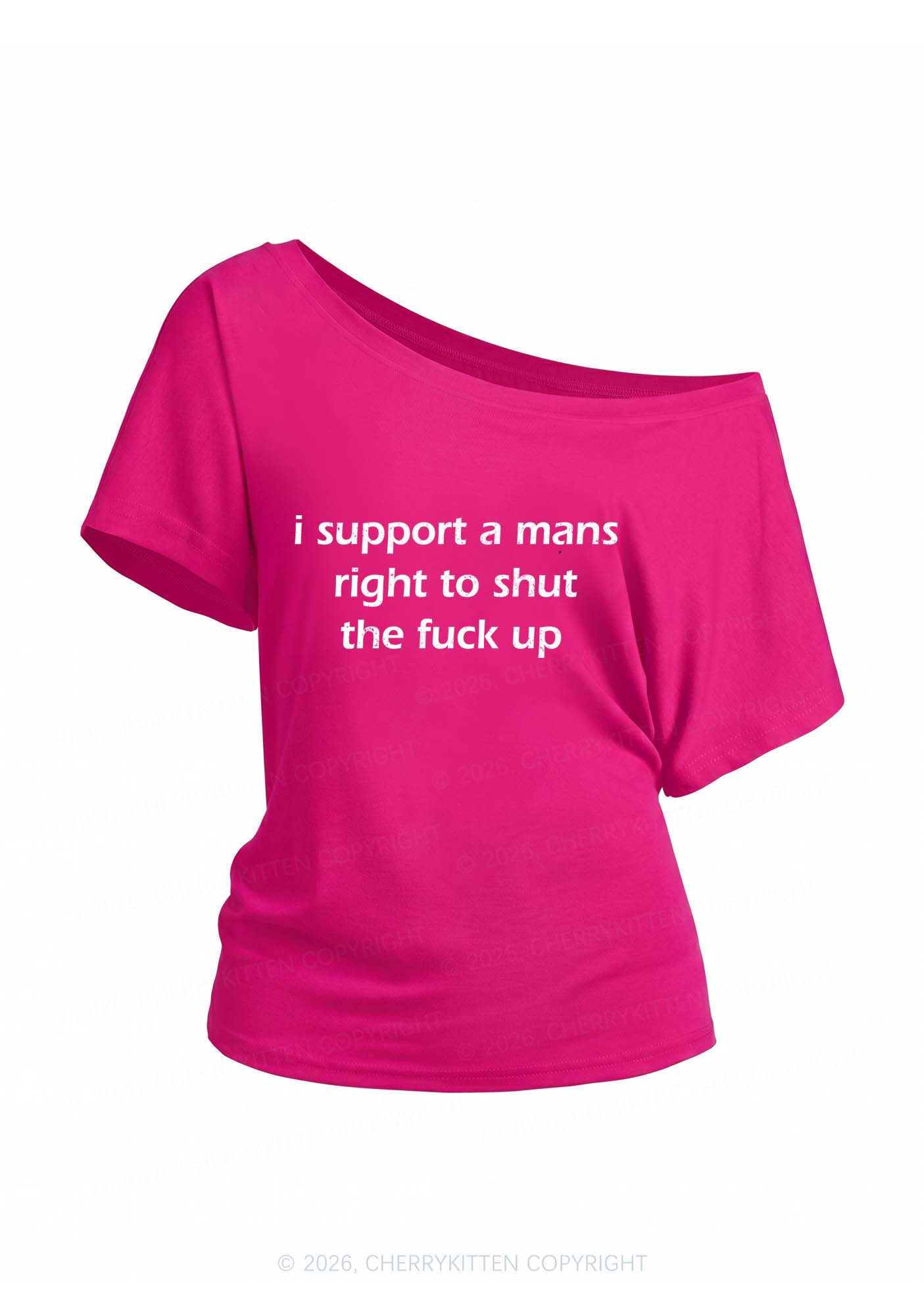 I Support A Mans Right Y2K Off Shoulder Tee Cherrykitten