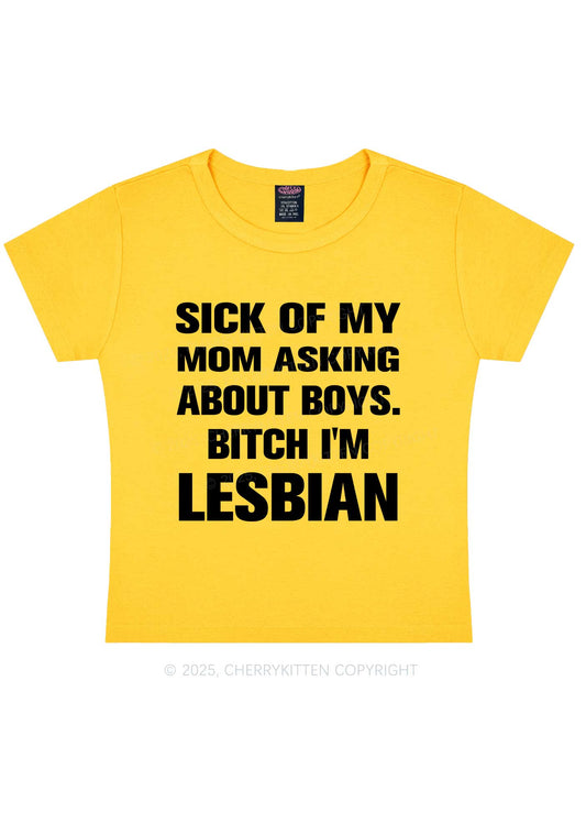 Bxxch Im Lesbian Pride Y2K Baby Tee Cherrykitten