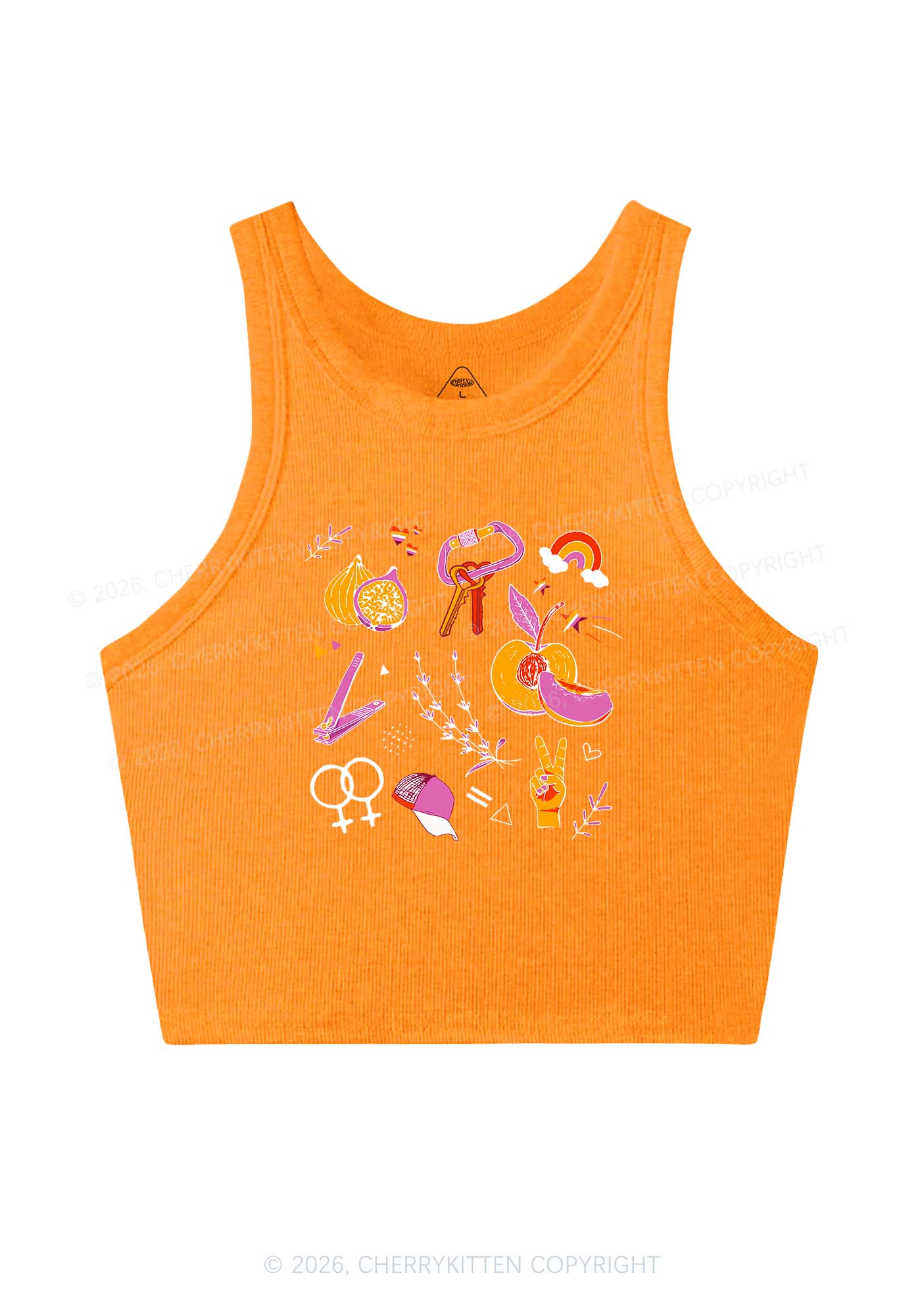 Lesbian Symbols Y2K Crop Tank Top Cherrykitten