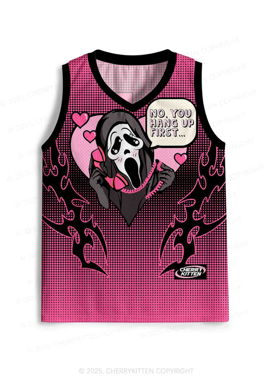 Halloween Custom Pink Horror Hang Up Heart Y2K Sport Jersey Tank Cherrykitten