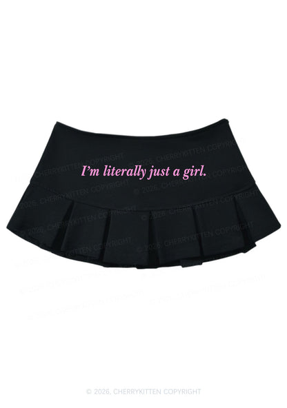 Literally Just A Girl Y2K Mini Pleated Skirts Cherrykitten