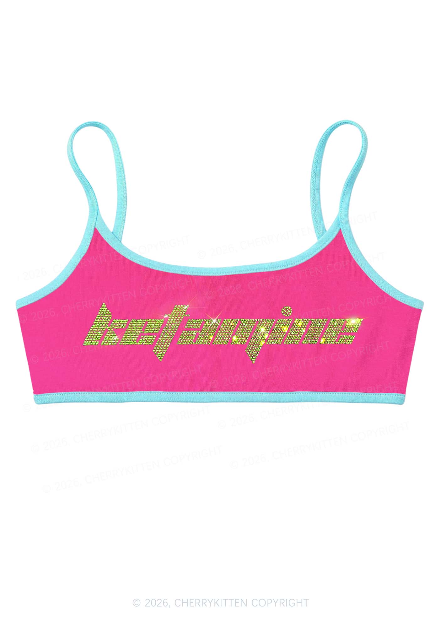 Rhinestone Ketamxxe Y2K Super Crop Cami Cherrykitten