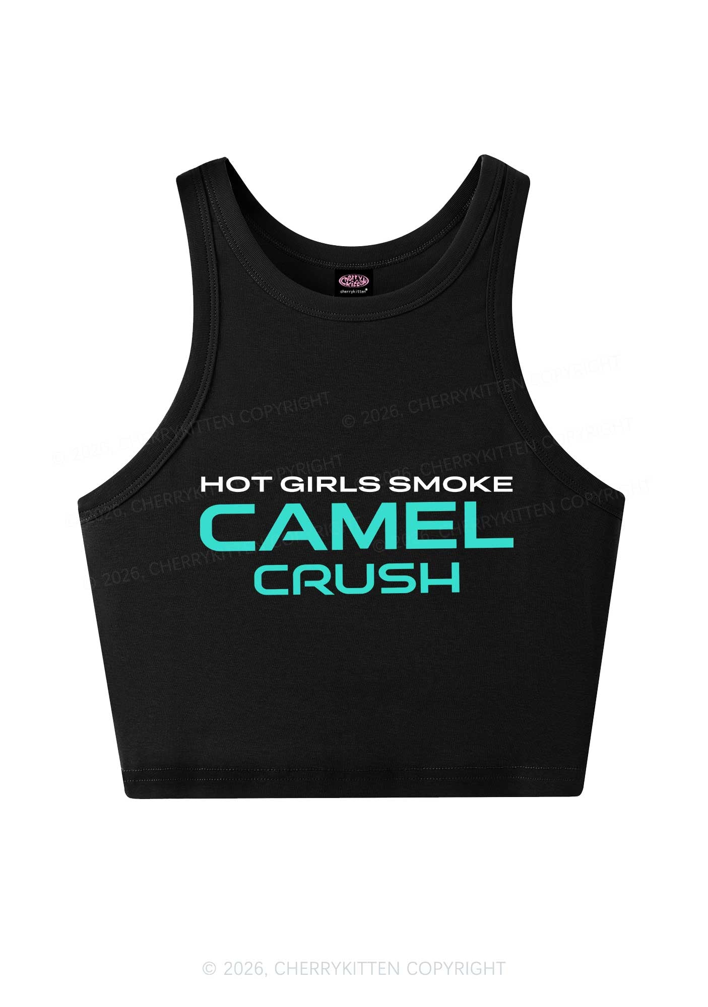 Hot Girls Smoke Mint Y2K Crop Tank Top Cherrykitten