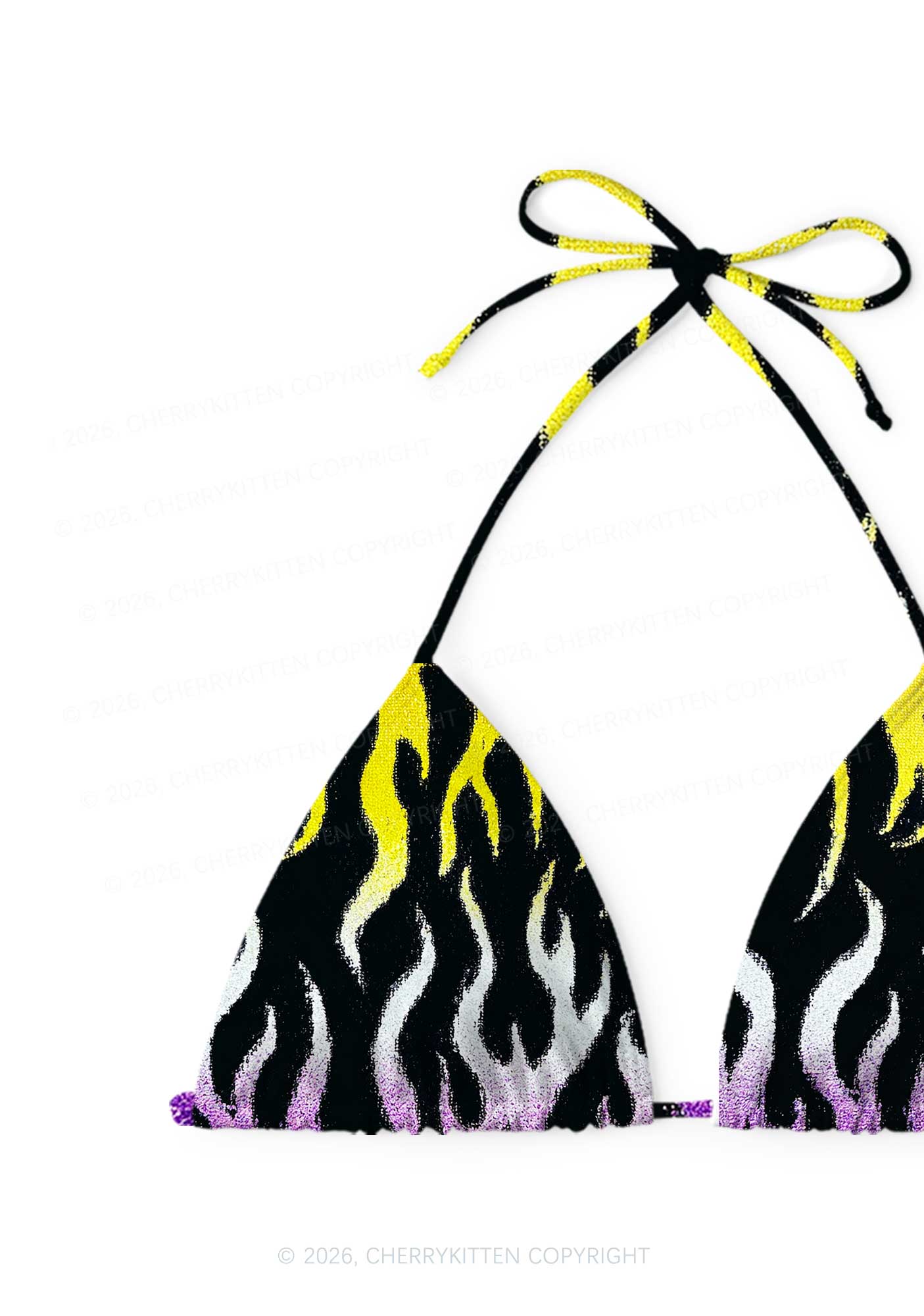 Nonbinary Flame Pride Y2K Print Bikini Set Cherrykitten