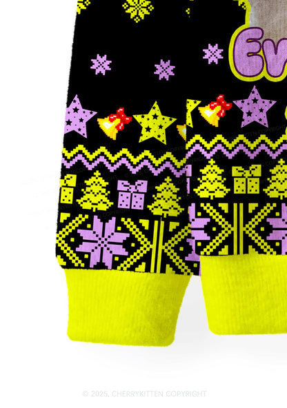 Saddies Five Cats Y2K Christmas Cardigan Knit Sweatshirt Cherrykitten