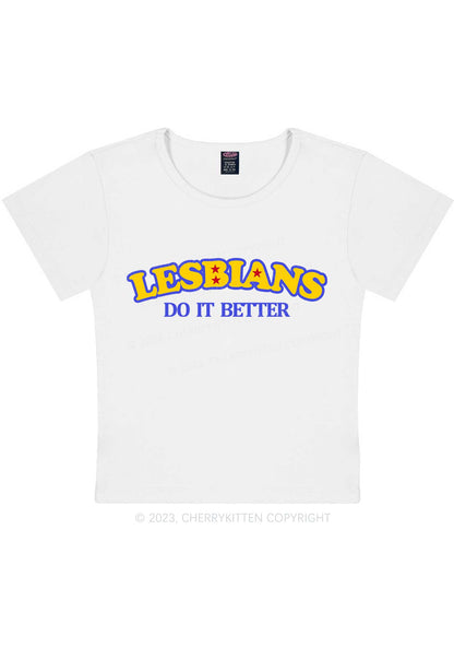 Lesbians Do It Better Y2K Baby Tee Cherrykitten