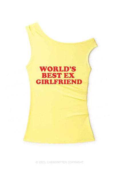 Best Ex Girlfriend Y2K Off Shoulder Tank Top Cherrykitten