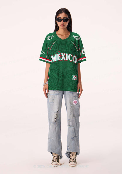 Custom Green Mexico Totem Art Y2K Sport Jersey Shirts Cherrykitten