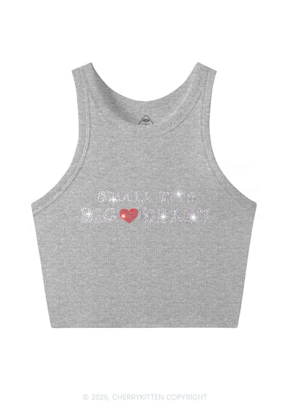 Rhinestone Big Heart Y2K Crop Tank Top Cherrykitten