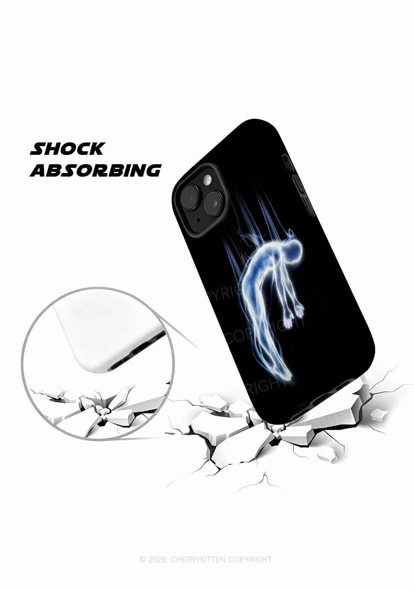 Halloween Blue Falling Ghost Y2K Phone Case Cherrykitten
