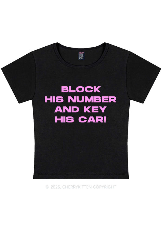 Block His Number Y2K Baby Tee Cherrykitten