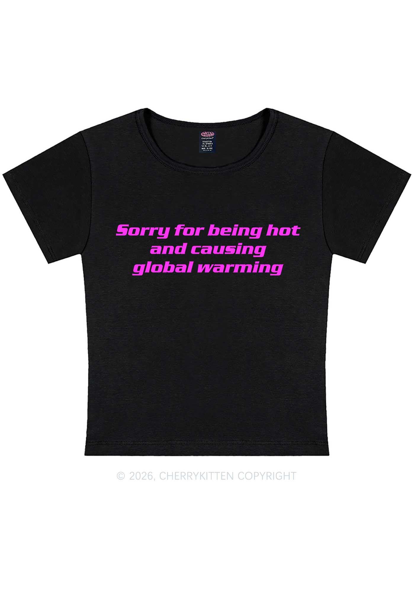 Sorry For Causing Global Warming Y2K Baby Tee Cherrykitten