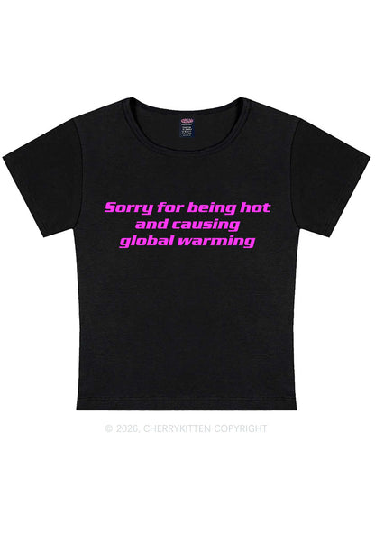 Sorry For Causing Global Warming Y2K Baby Tee Cherrykitten