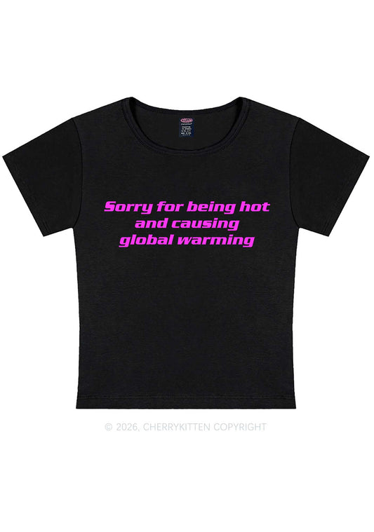 Sorry For Causing Global Warming Y2K Baby Tee Cherrykitten