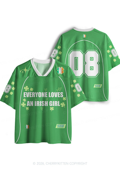 Custom Everyone Loves Irish Girl St Patricks Y2K Sport Jersey Shirts Cherrykitten