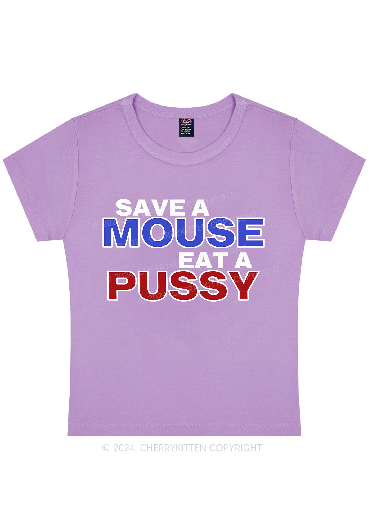 Curvy Save A Mouse Y2K Baby Tee Cherrykitten