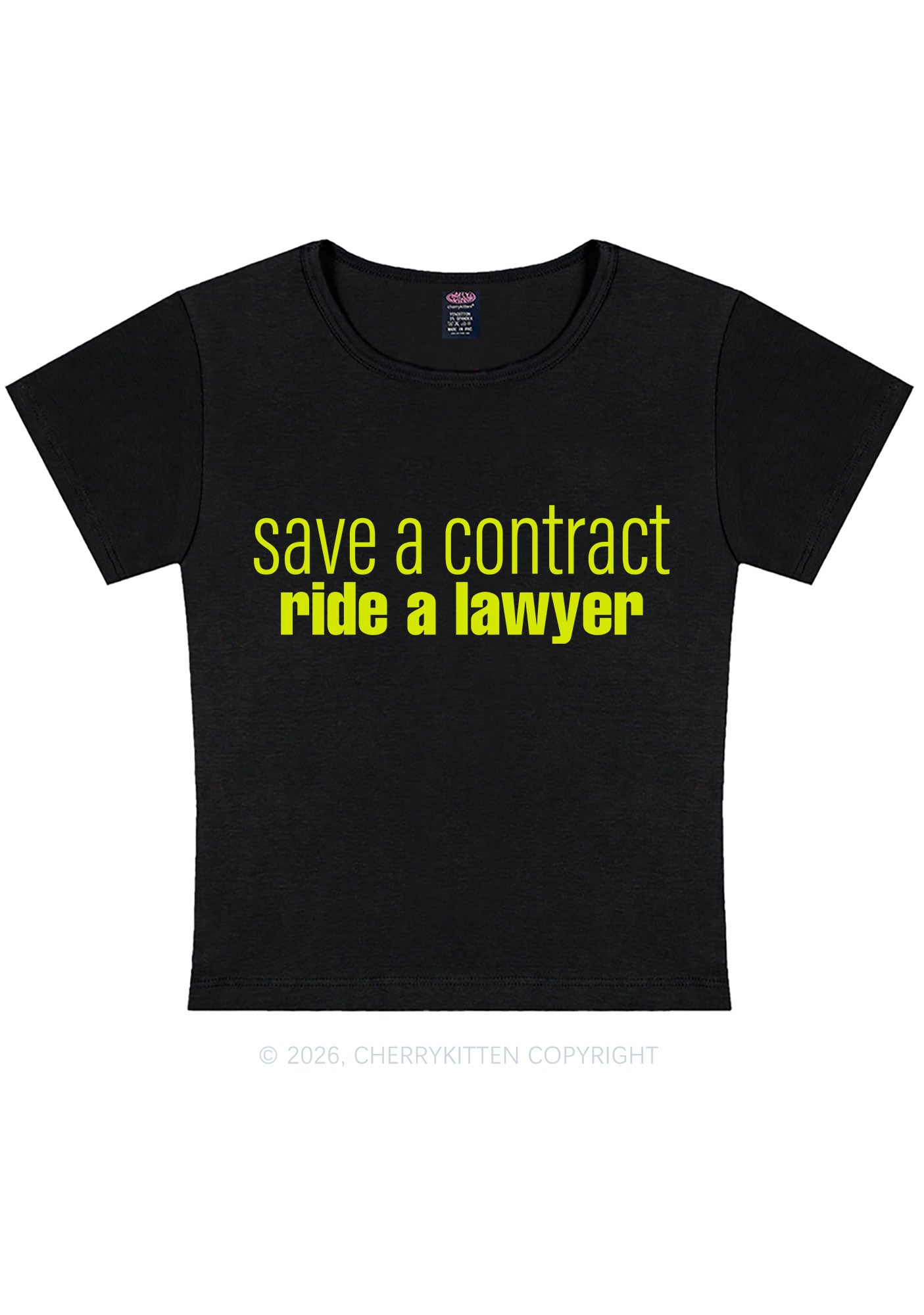Save Contract Ride Lawyer Y2K Baby Tee Cherrykitten