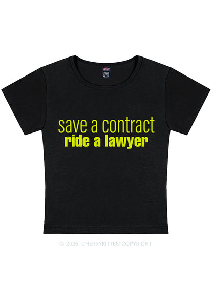 Save Contract Ride Lawyer Y2K Baby Tee Cherrykitten