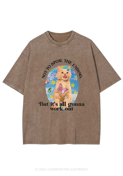 It's Gonna Work Out Y2K Washed Tee Cherrykitten