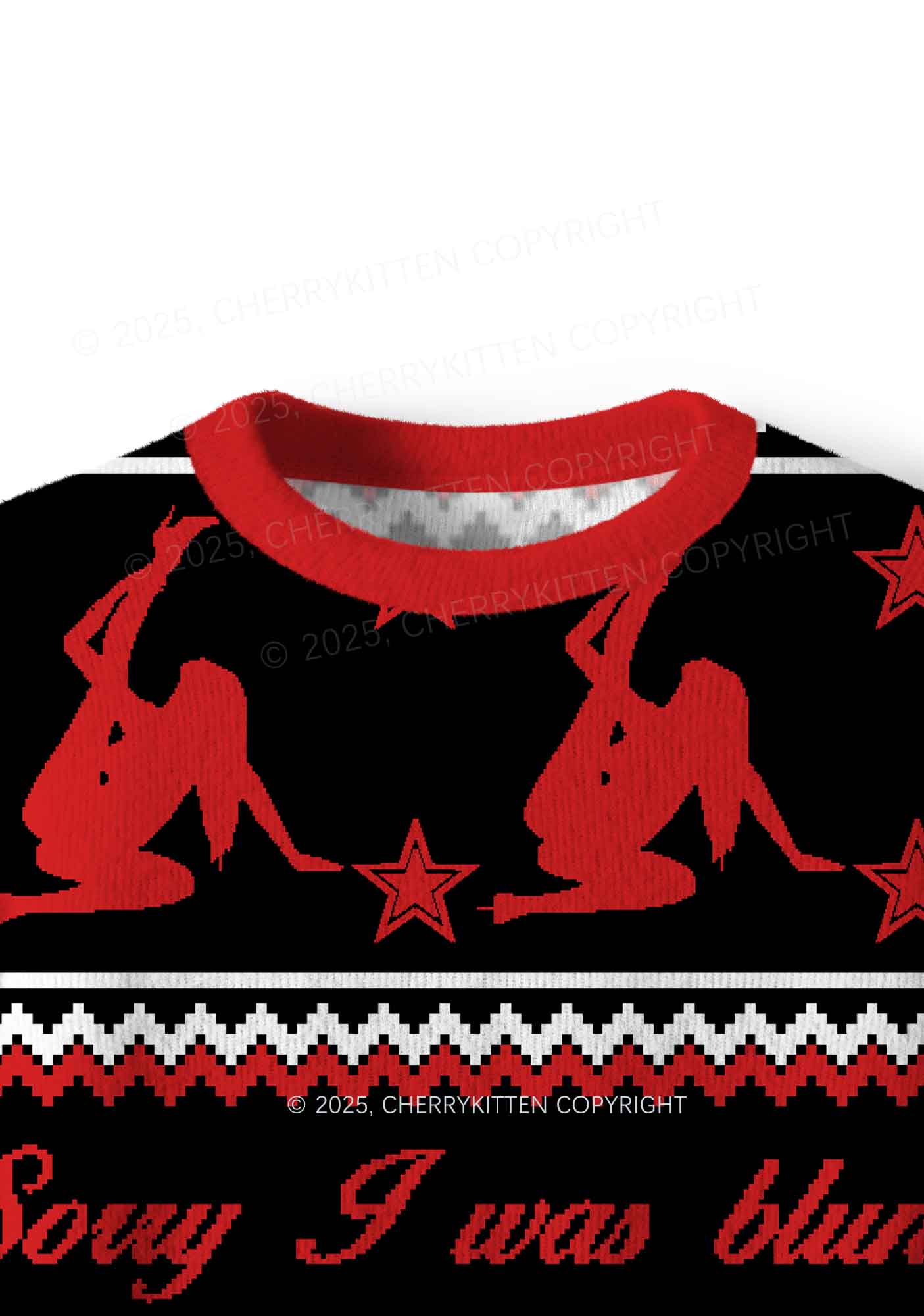 Sorry I Was Blunt Y2K Christmas Knit Sweatshirt Cherrykitten