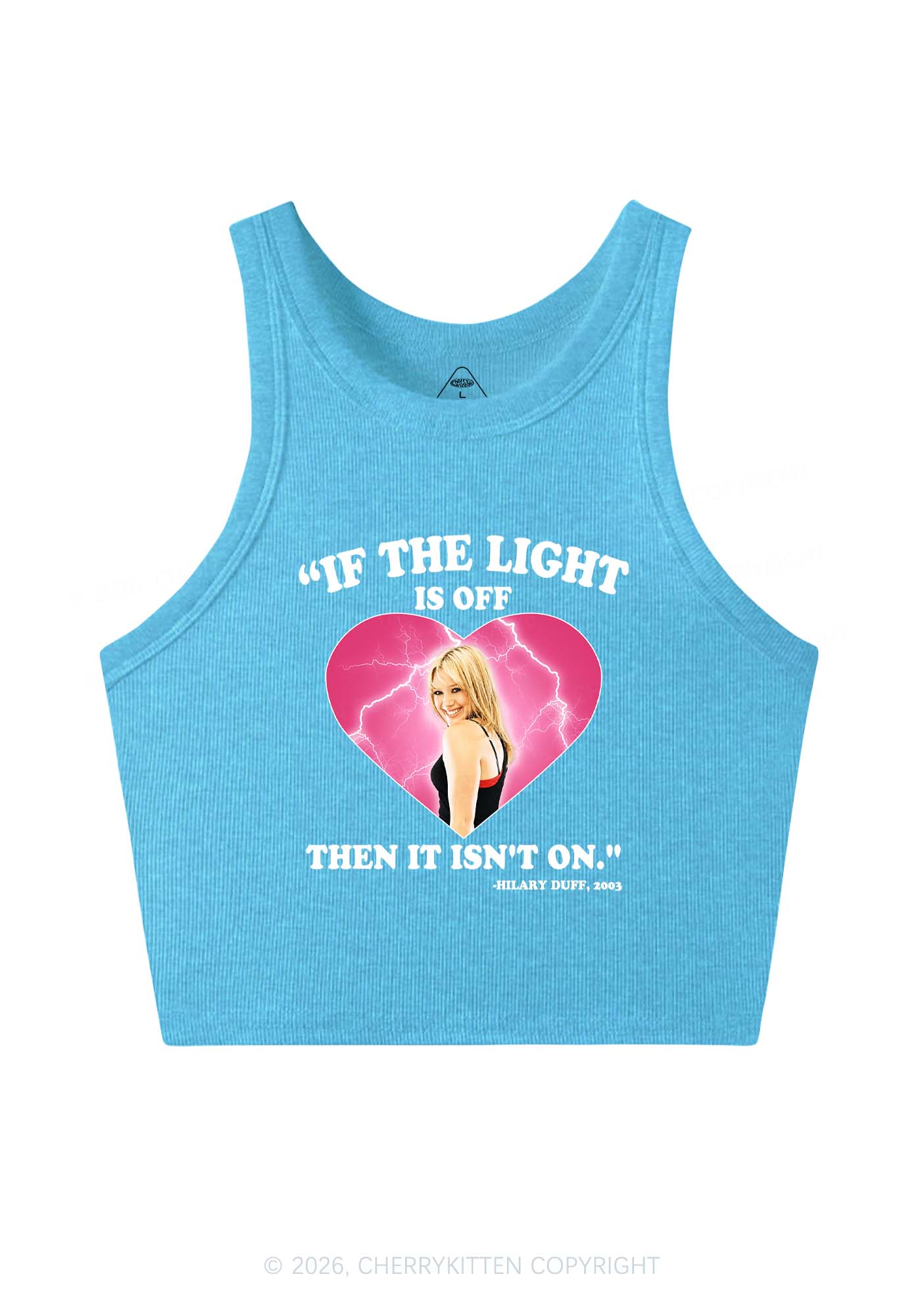 If The Light Is Off Y2K Crop Tank Top Cherrykitten
