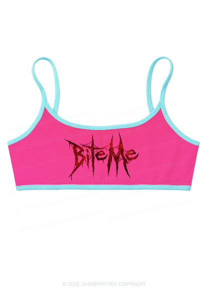 Halloween Bite Me Y2K Super Crop Cami Cherrykitten