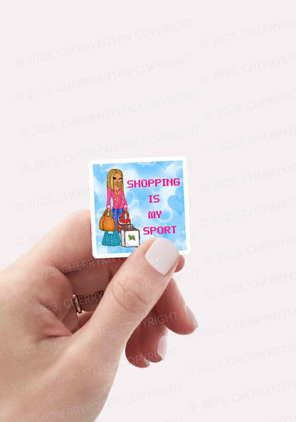 Shopping Is My Sport 1Pc Y2K Sticker Cherrykitten