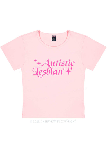 Autistic Lesbian Y2K Baby Tee Cherrykitten