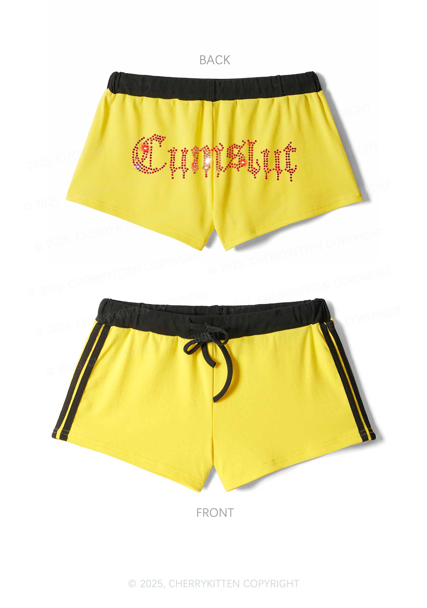 Rhinestone Cxmslxt Y2K Drawstring Mini Shorts Cherrykitten