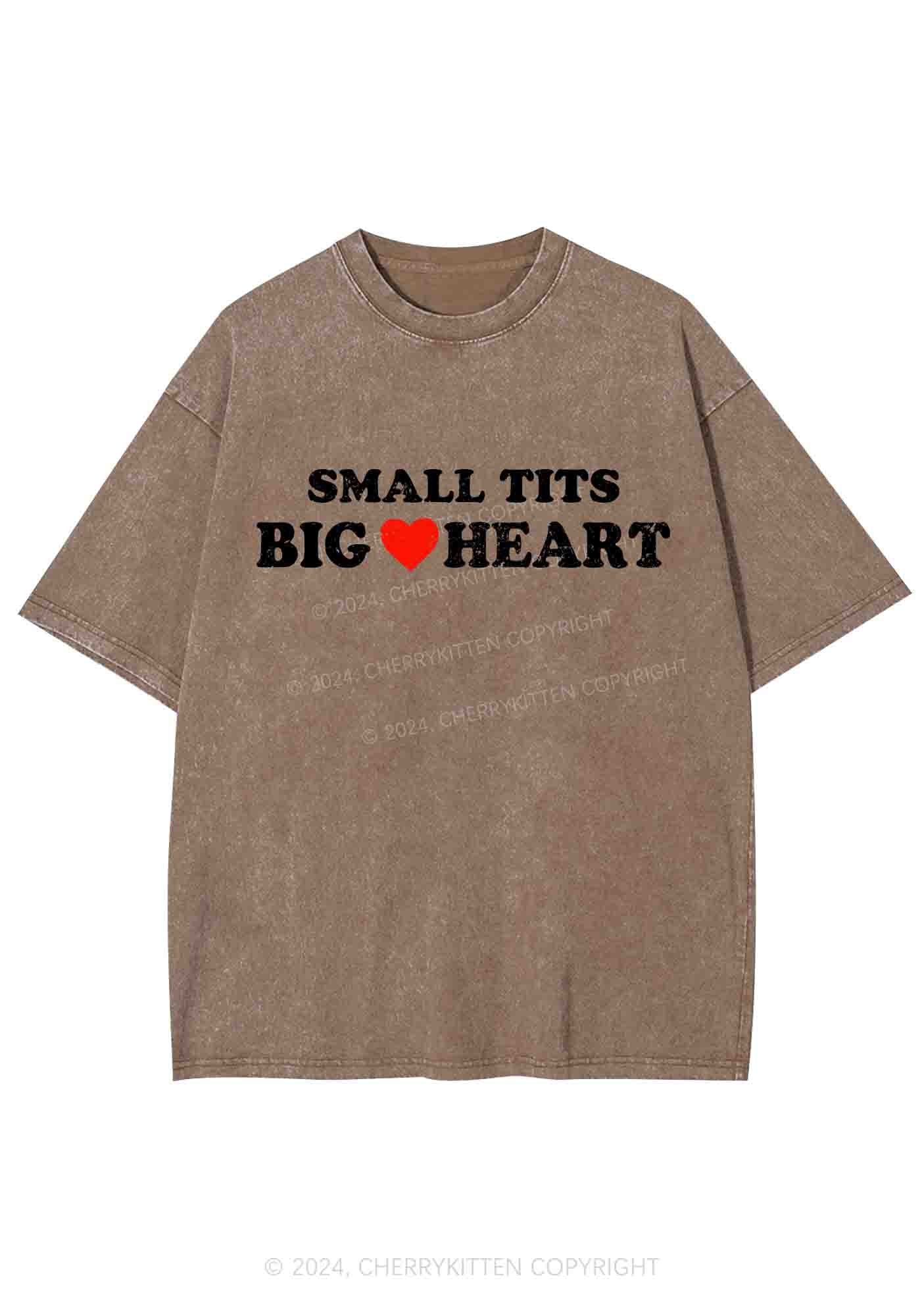 Small But Big Heart Y2K Washed Tee Cherrykitten