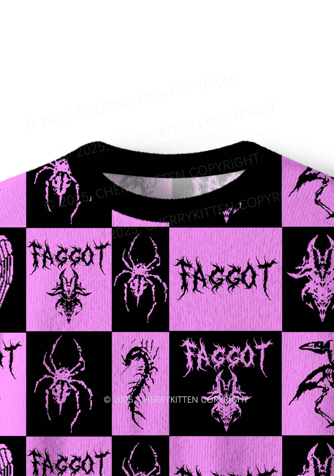 Purple Punk Faggot Pride Y2K Christmas Knit Sweatshirt Cherrykitten