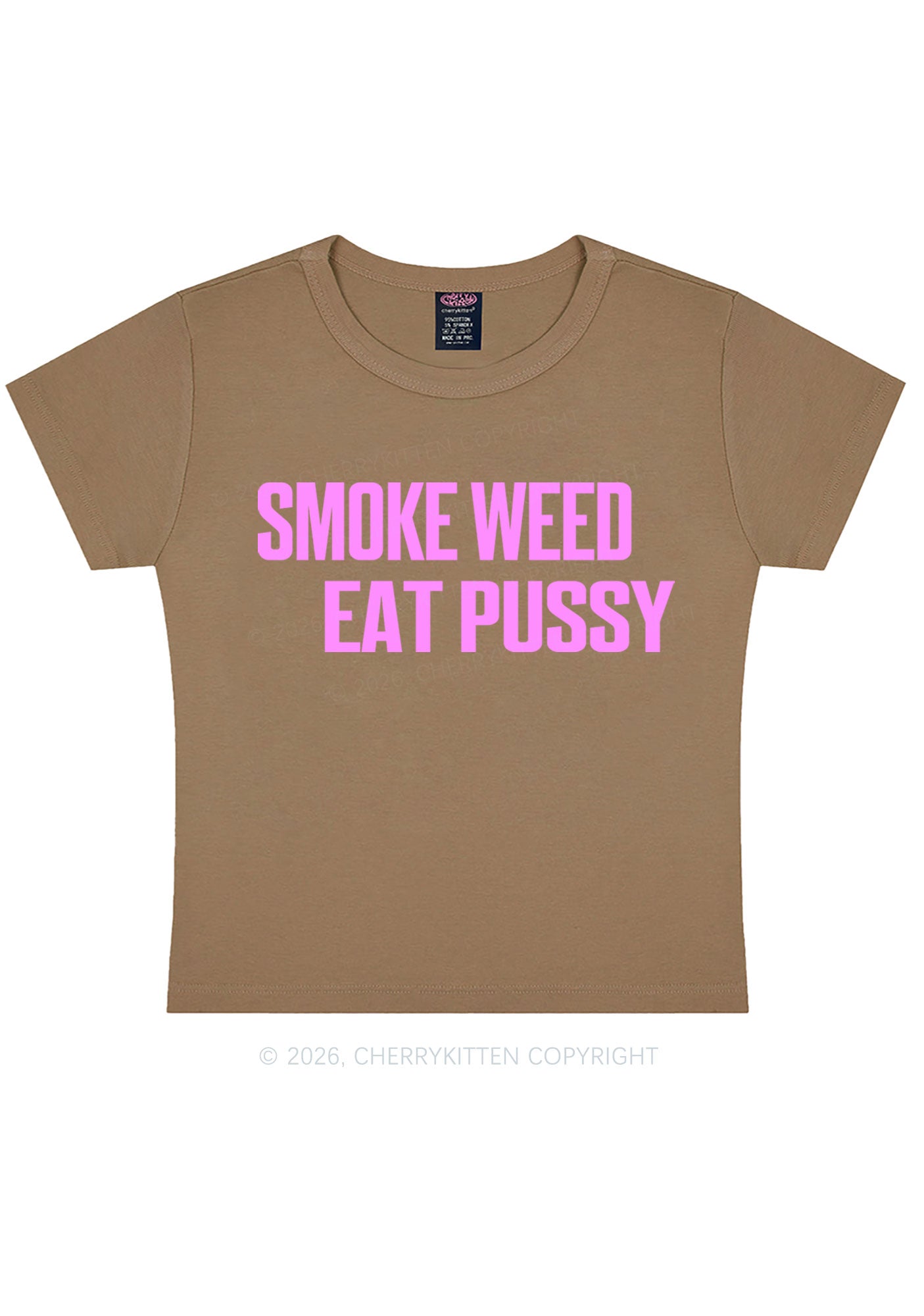 Smoke Wxxd Eat Puxxy Y2K Baby Tee Cherrykitten