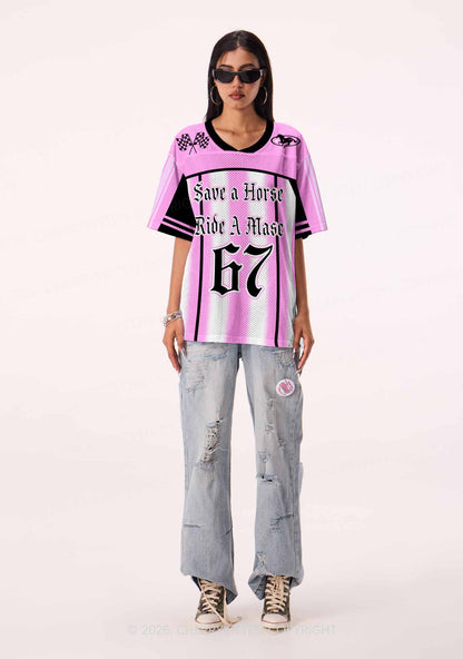 Pink Save Horse Ride Masc Pride Y2K Sport Jersey Shirts Cherrykitten